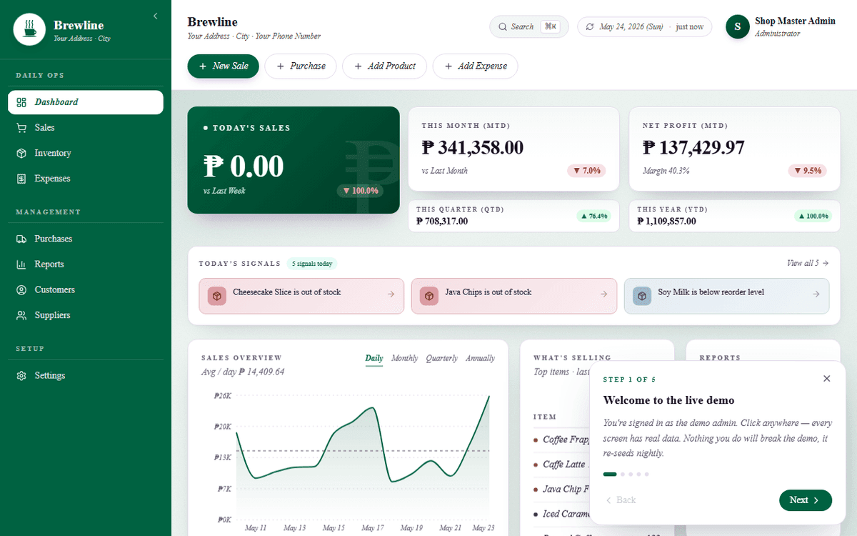 Brewline POS preview